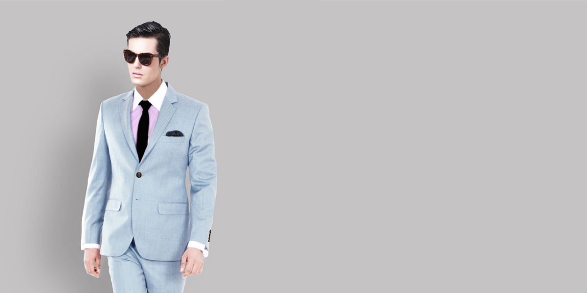 light blue coat suit