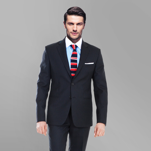 Black Stripe Custom Suit | Hand-crafted luxury by Hangrr