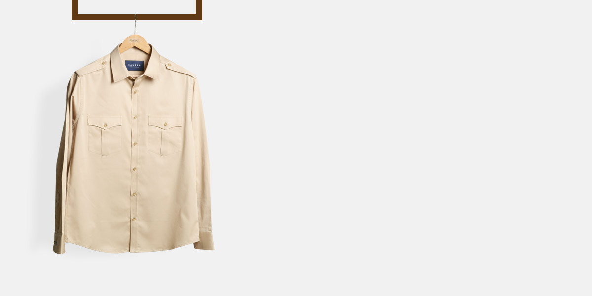 Military Brown Cotton Shirt 